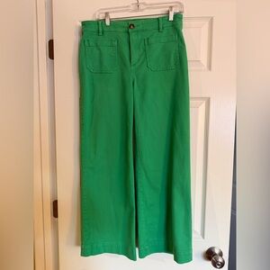 LOFT Green Wide Leg Palmer Pants